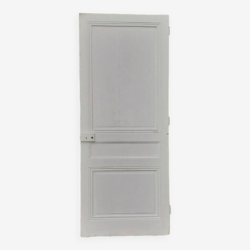 Communication door h221.5xl90cm old paneled, molded, interior