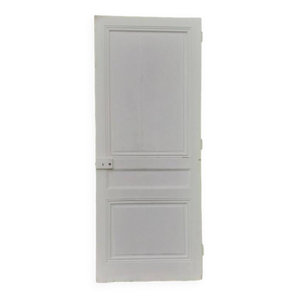 Communication door h221.5xl90cm old paneled, molded, interior