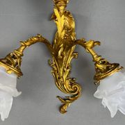Paire d’appliques Rocaille en bronze doré, fin XIXème