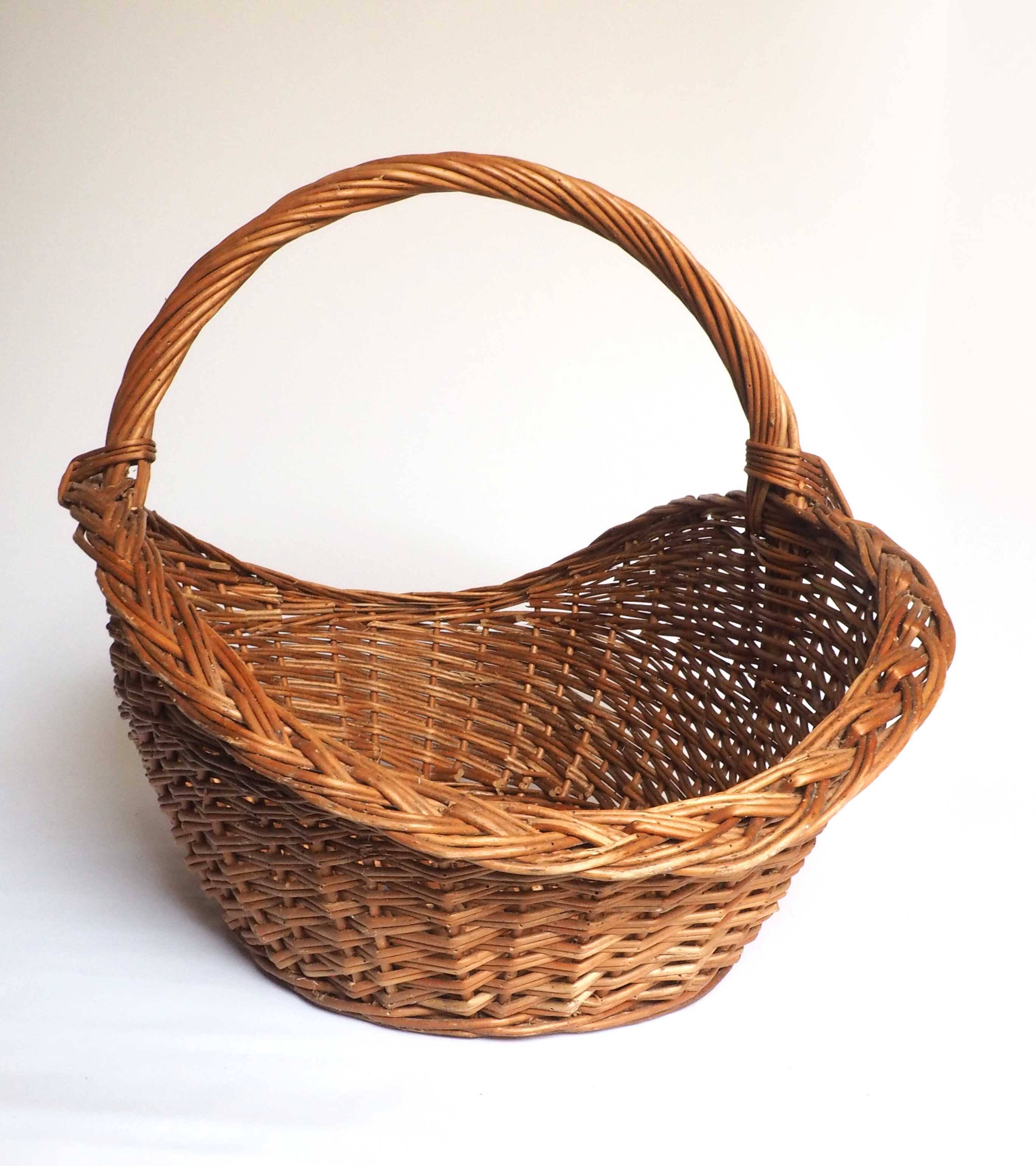 Large rattan log basket