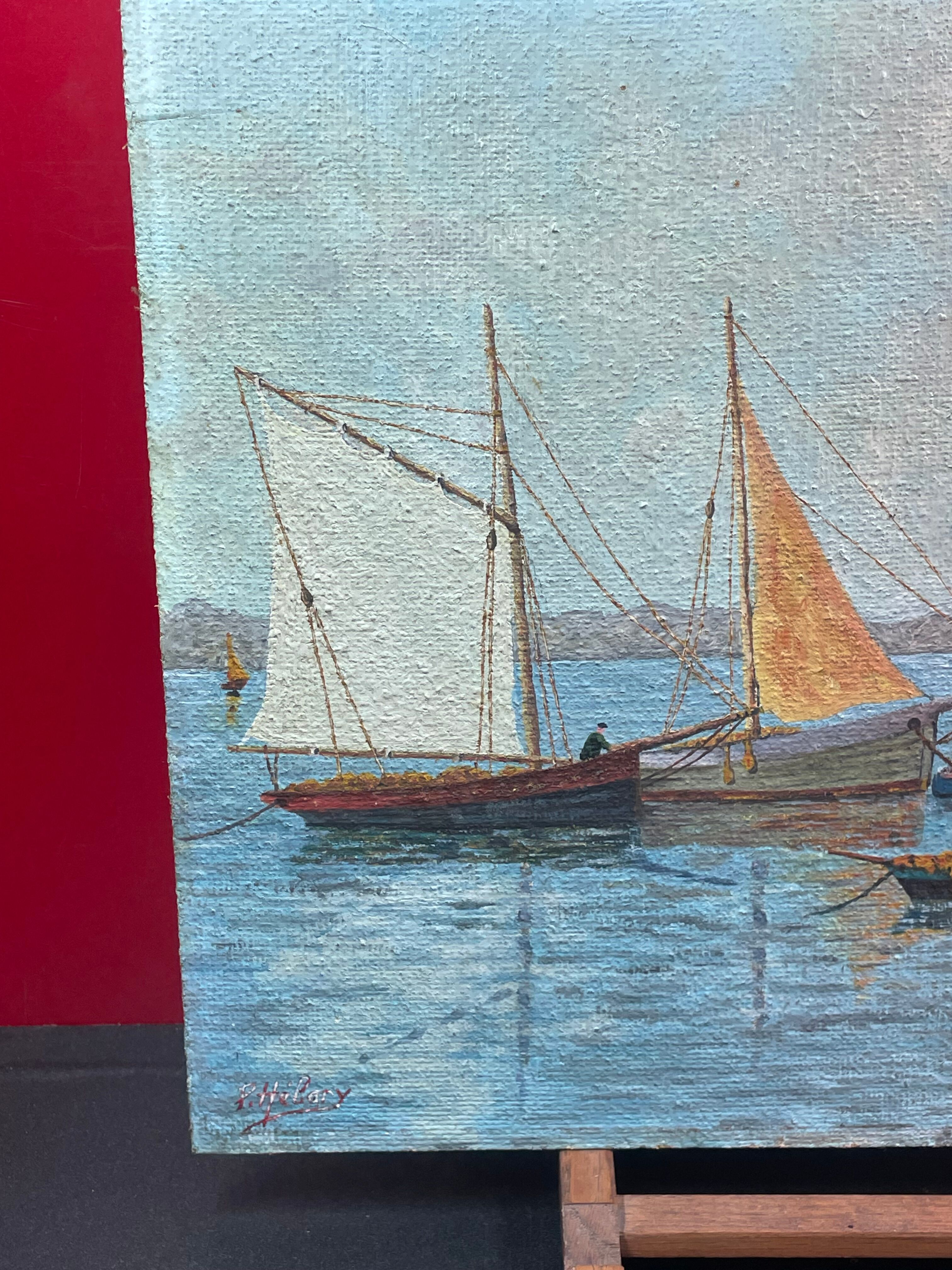 P. Helary oil on panel the Solidor tower, Saint-Servan, Saint-Malo