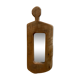 Mirror cubist shape in raw wood Formentera 1970