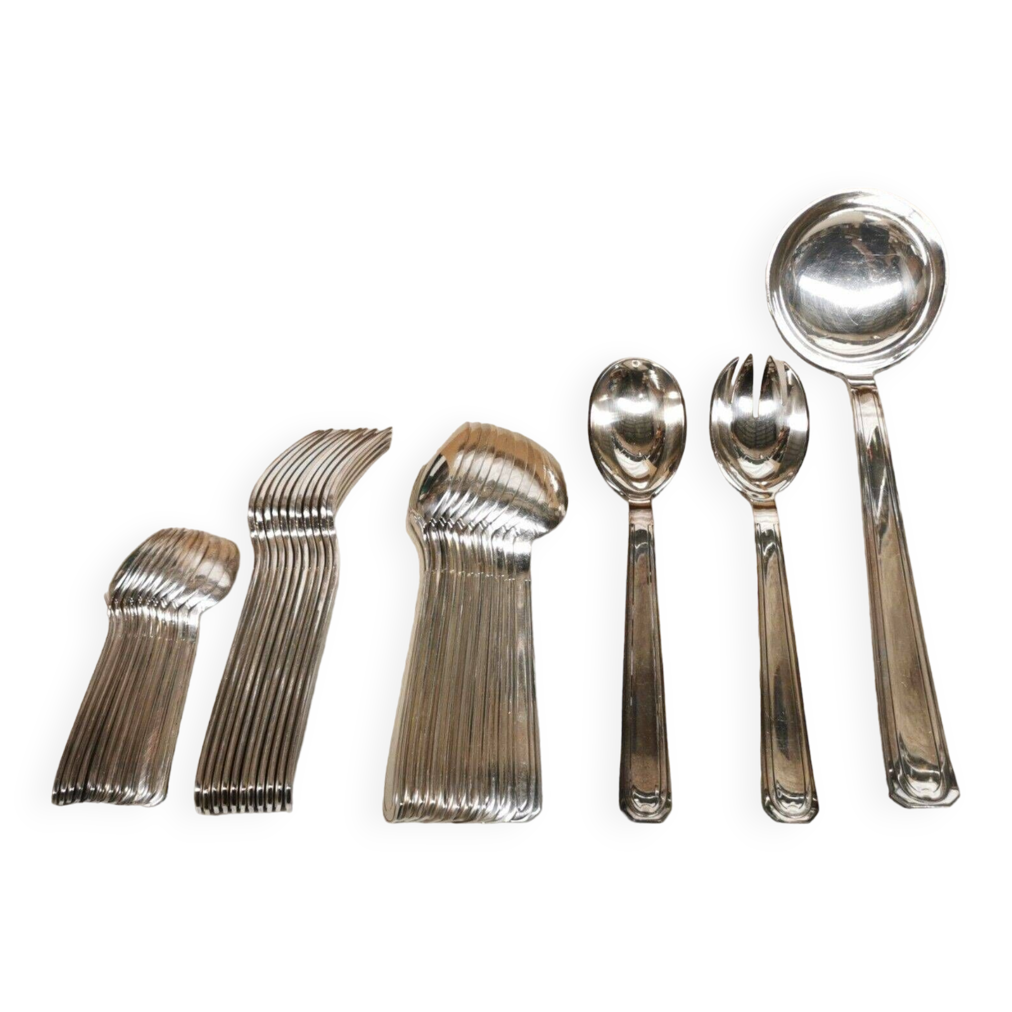 Housewife of 36 cutlery of Table DIXI silver metal + Ladle and 2 Service Cutlery