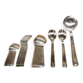 Housewife of 36 cutlery of Table DIXI silver metal + Ladle and 2 Service Cutlery
