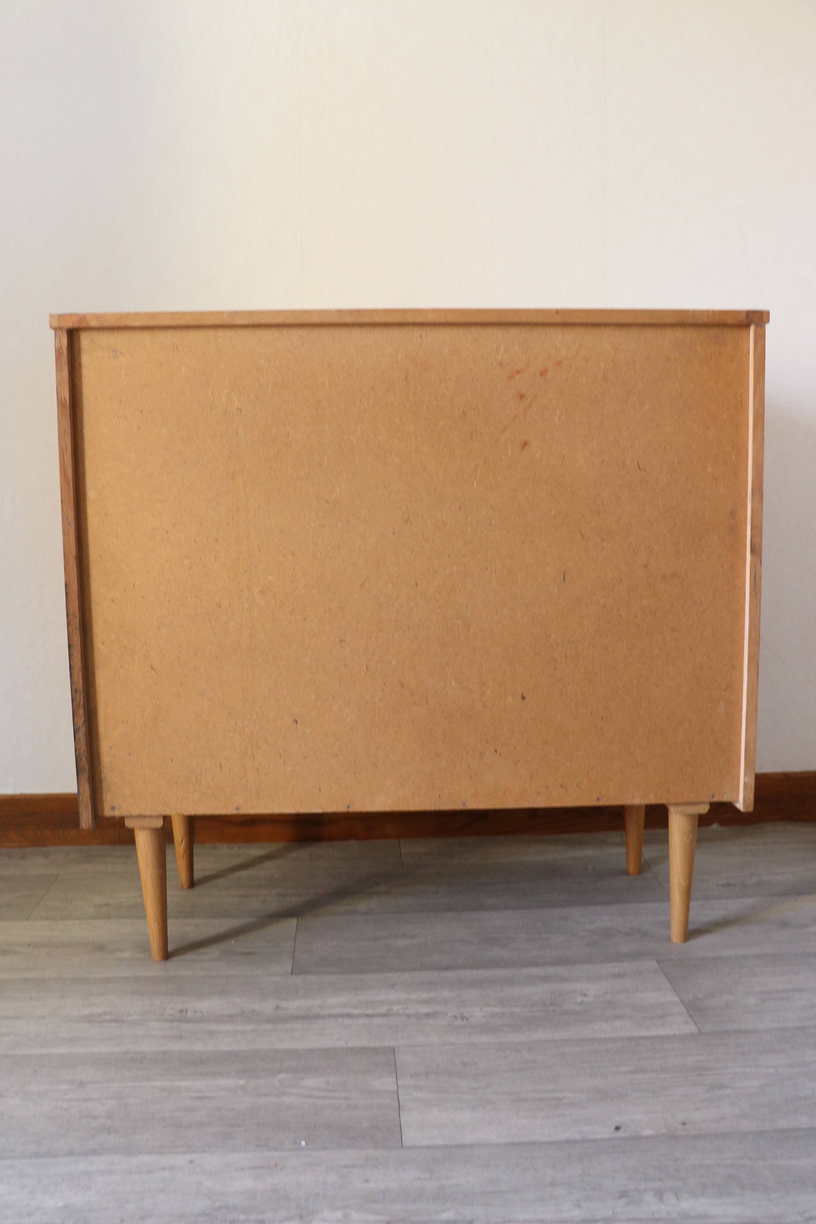 Vintage chest of drawers with compass feet