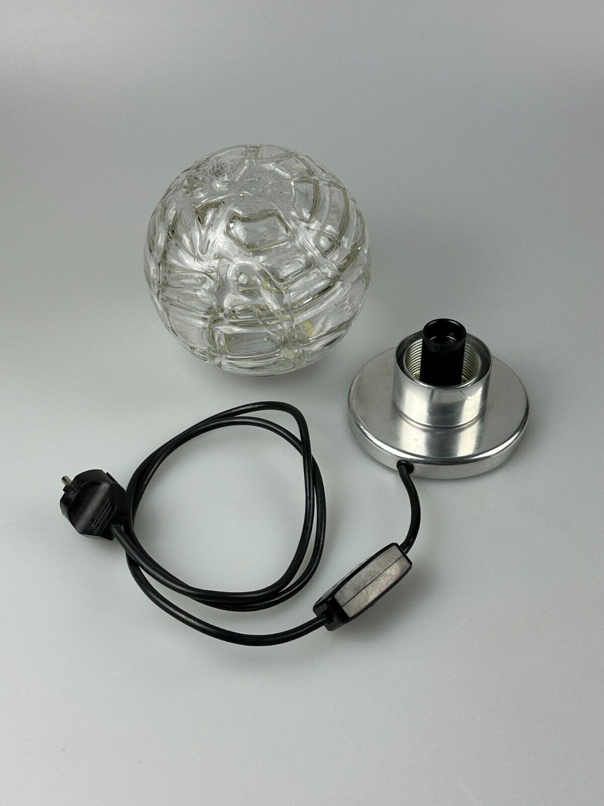 60s 70s table lamp bedside lamp chrome Doria glass space age design