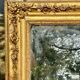 Grand miroir ancien doré à la feuille