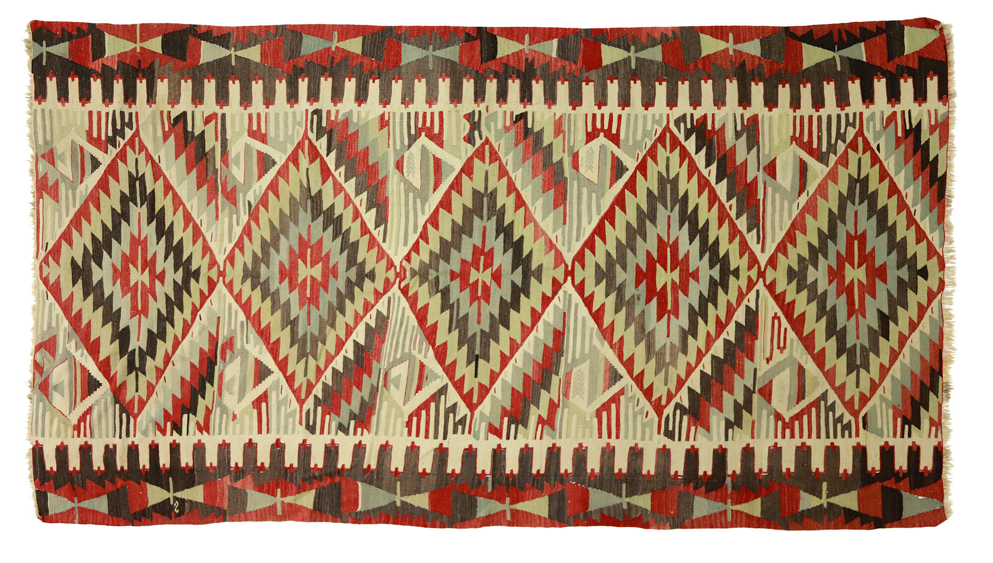 Anatolian handmade kilim rug 290 cm x 161 cm