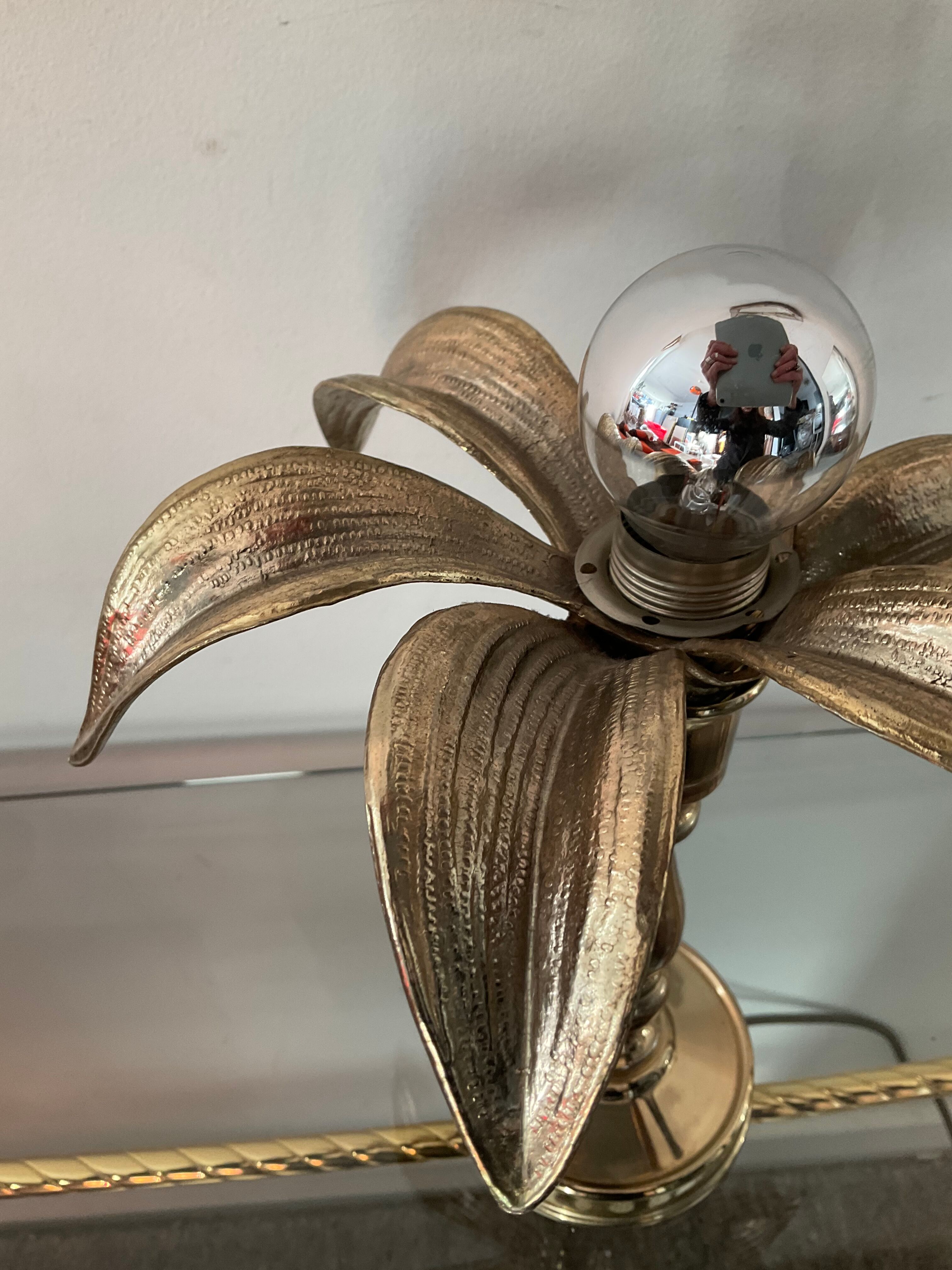 Golden palm lamp from the 70s