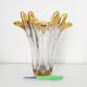Splash-shaped crystal vase with gold rim
