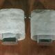 Pair of chrome wall sconces with Murano glass, wall light, art of glass, interior decoration.