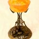 Art-Nouveau ring in glass paste on bronze frame in perfect condition