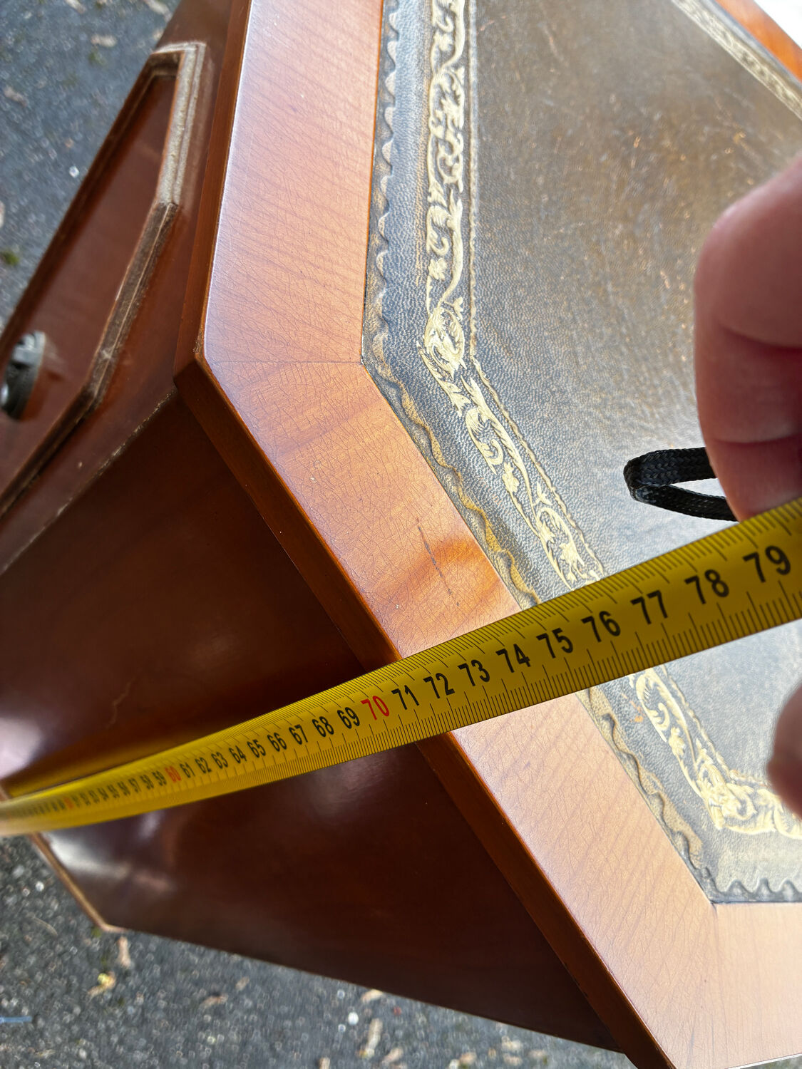 Vintage octagonal bar cabinet – leather top – Art Deco style – years