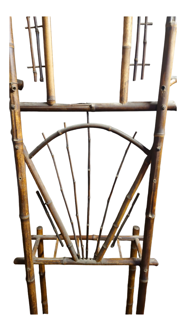 Bamboo coat rack with late nineteenth mirror