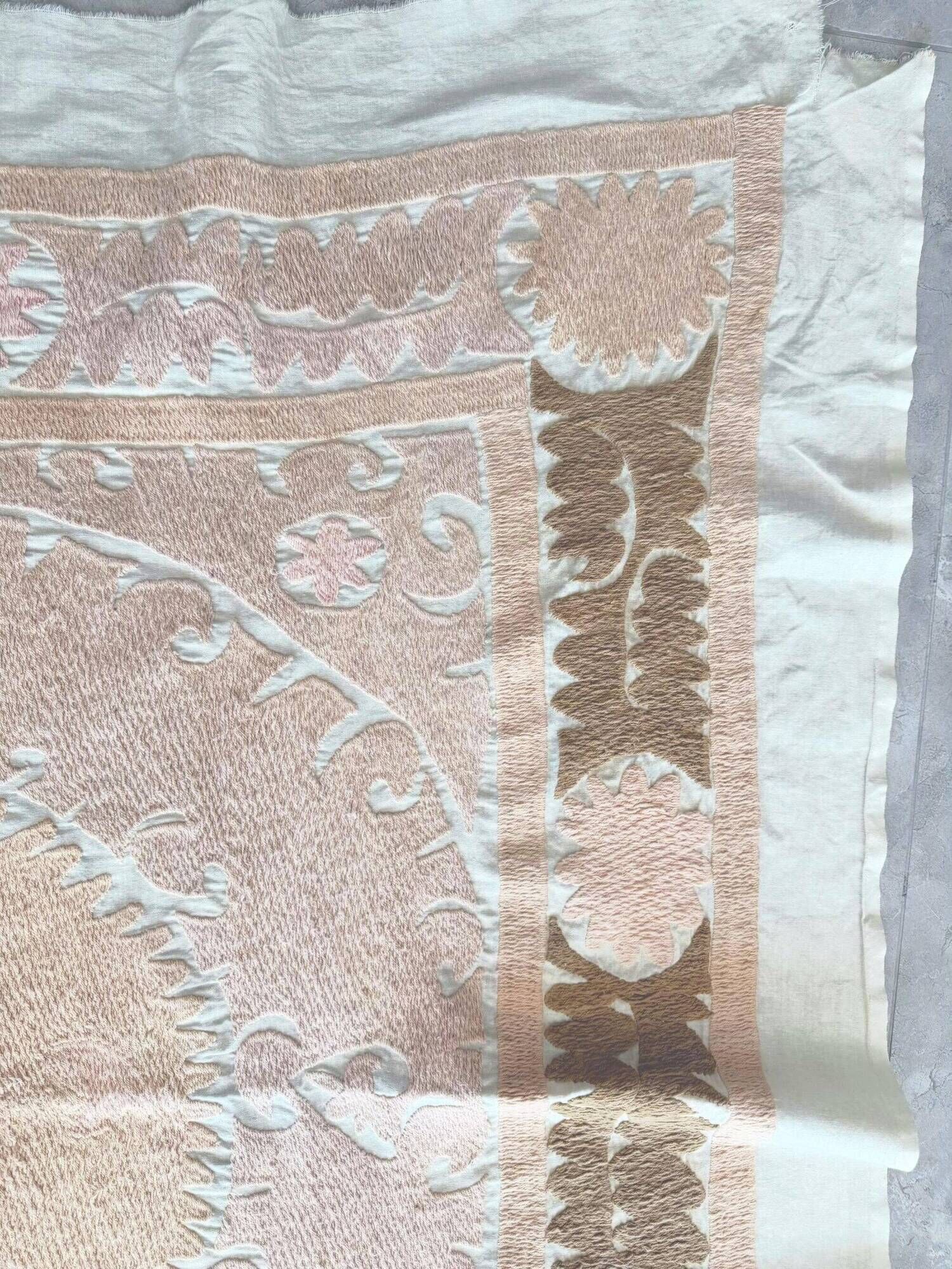 Vintage hand-embroidered tribal tapestry 132x137 cm