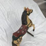 Wooden horse with period ironwork support