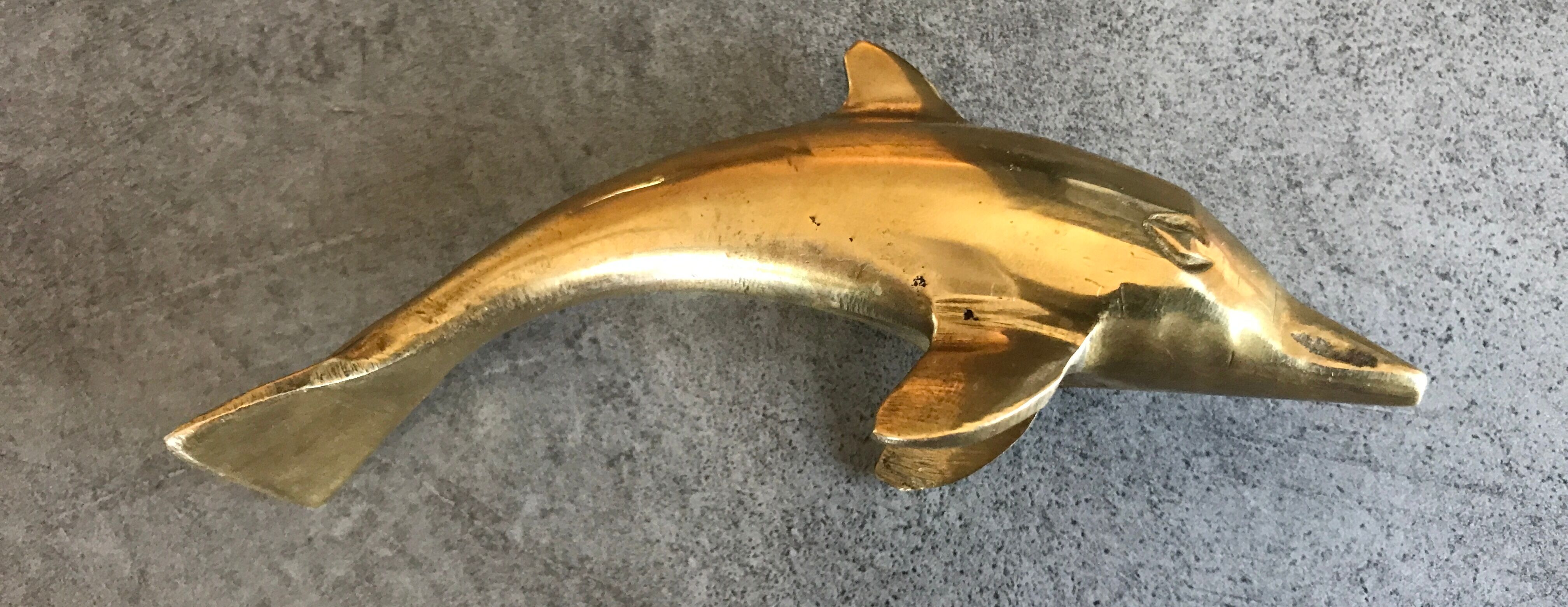 Dolphin vintage solid brass - animal collection brass 12,5 cm