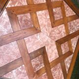Italian walnut and marble coffee table