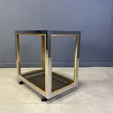 Italian brass and chrome drinks trolley