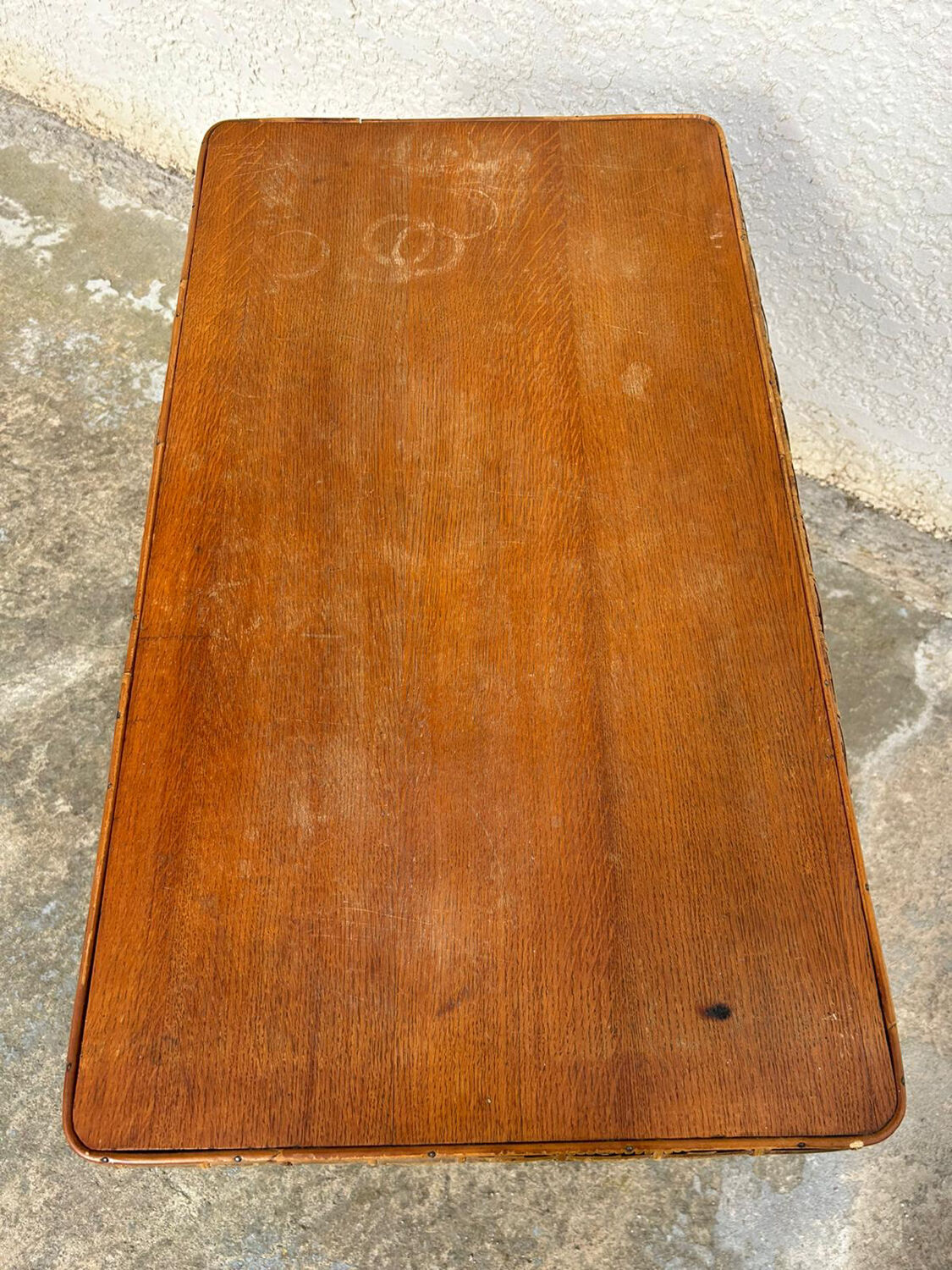 Vintage rattan magazine table