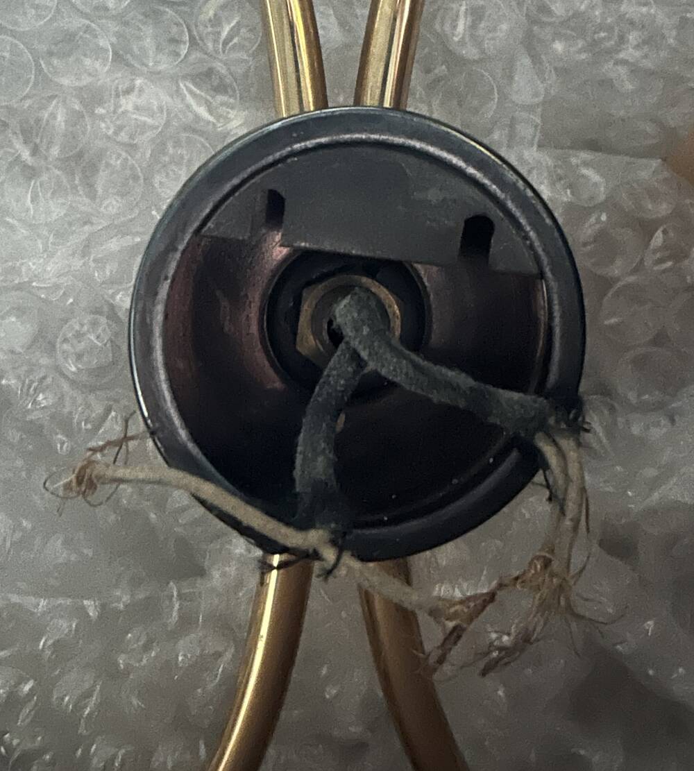 Double wall light, brass and opaline, Maison Arlus, 1950s