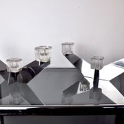 Pair of Peill & Putzler candlesticks, glass and metal, Germany, 1970
