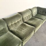 70s element sofa in green velvet