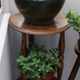 Pot holder, pedestal table, wood, vintage, 60s