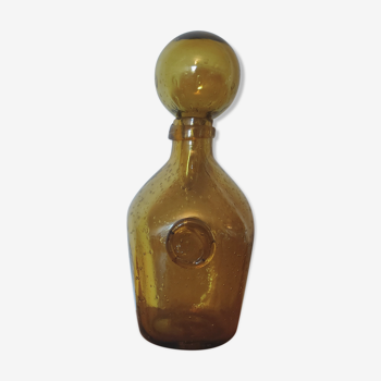 Amber carafe rounded bubble glass