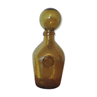Amber carafe rounded bubble glass