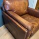 Ensemble de deux fauteuils en cuir de buffle.