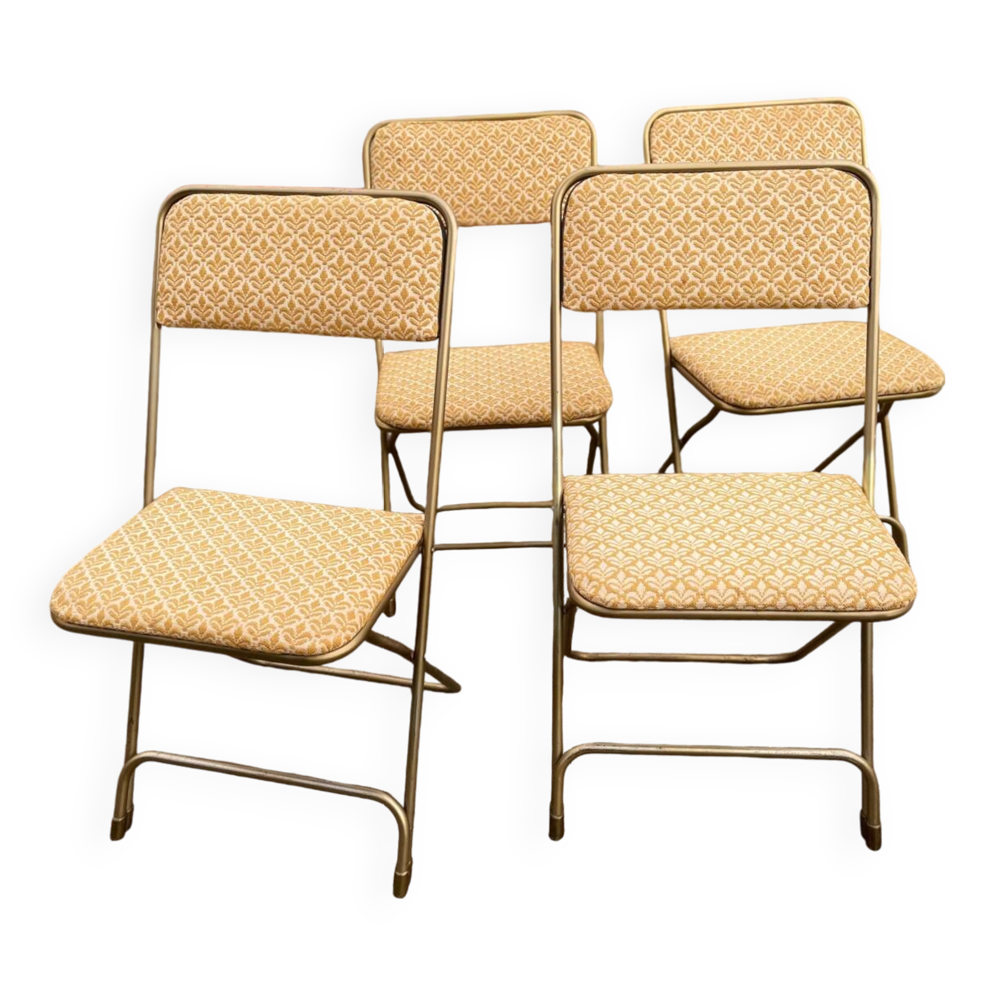 Set of 4 vintage folding chairs / 70's theater armchairs