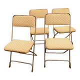 Set of 4 vintage folding chairs / 70's theater armchairs