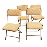 Set of 4 vintage folding chairs / 70's theater armchairs
