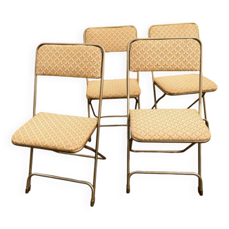 Set of 4 vintage folding chairs / 70's theater armchairs