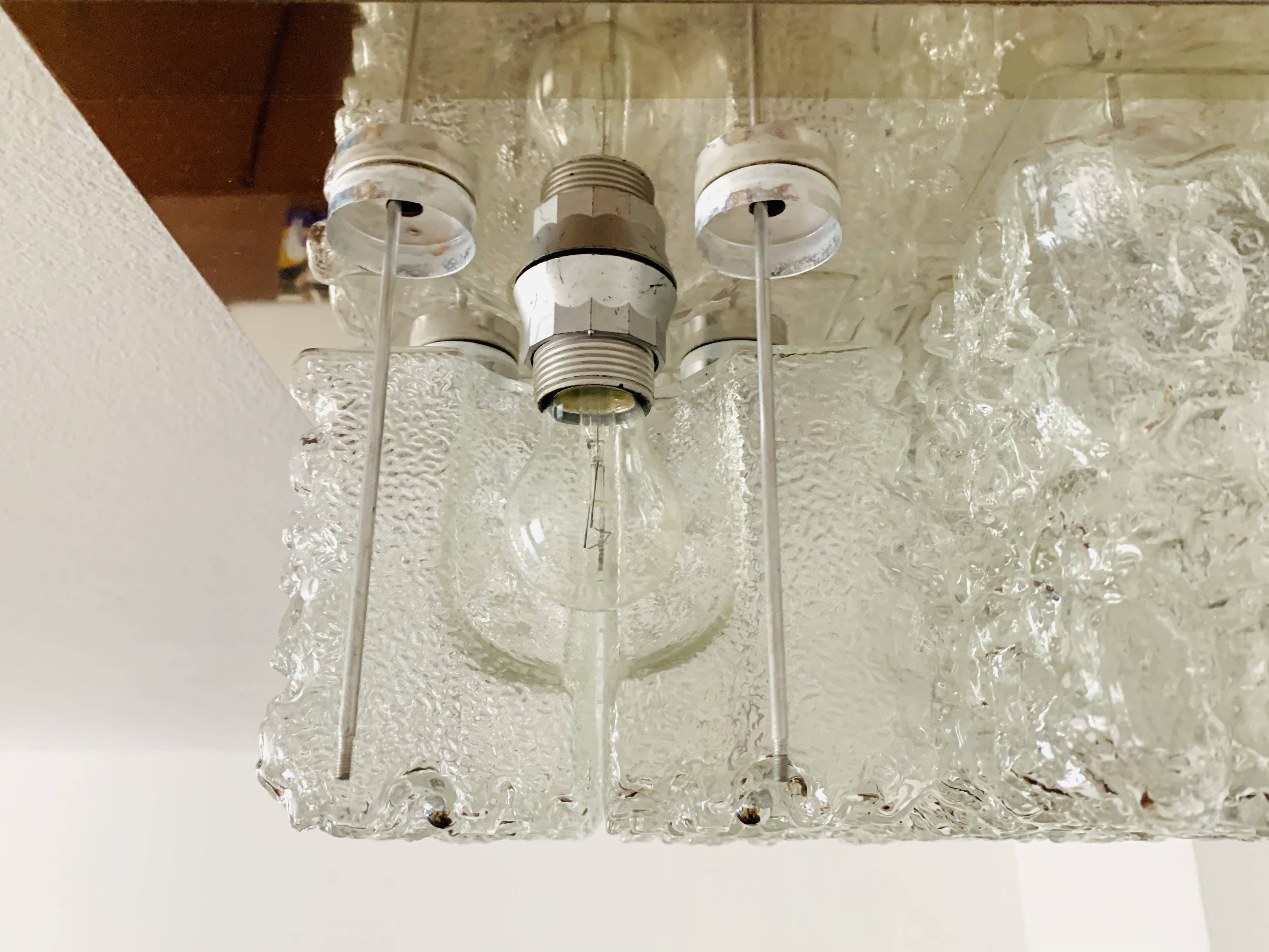 Ice Glass Flush Light by Glashütte Limburg