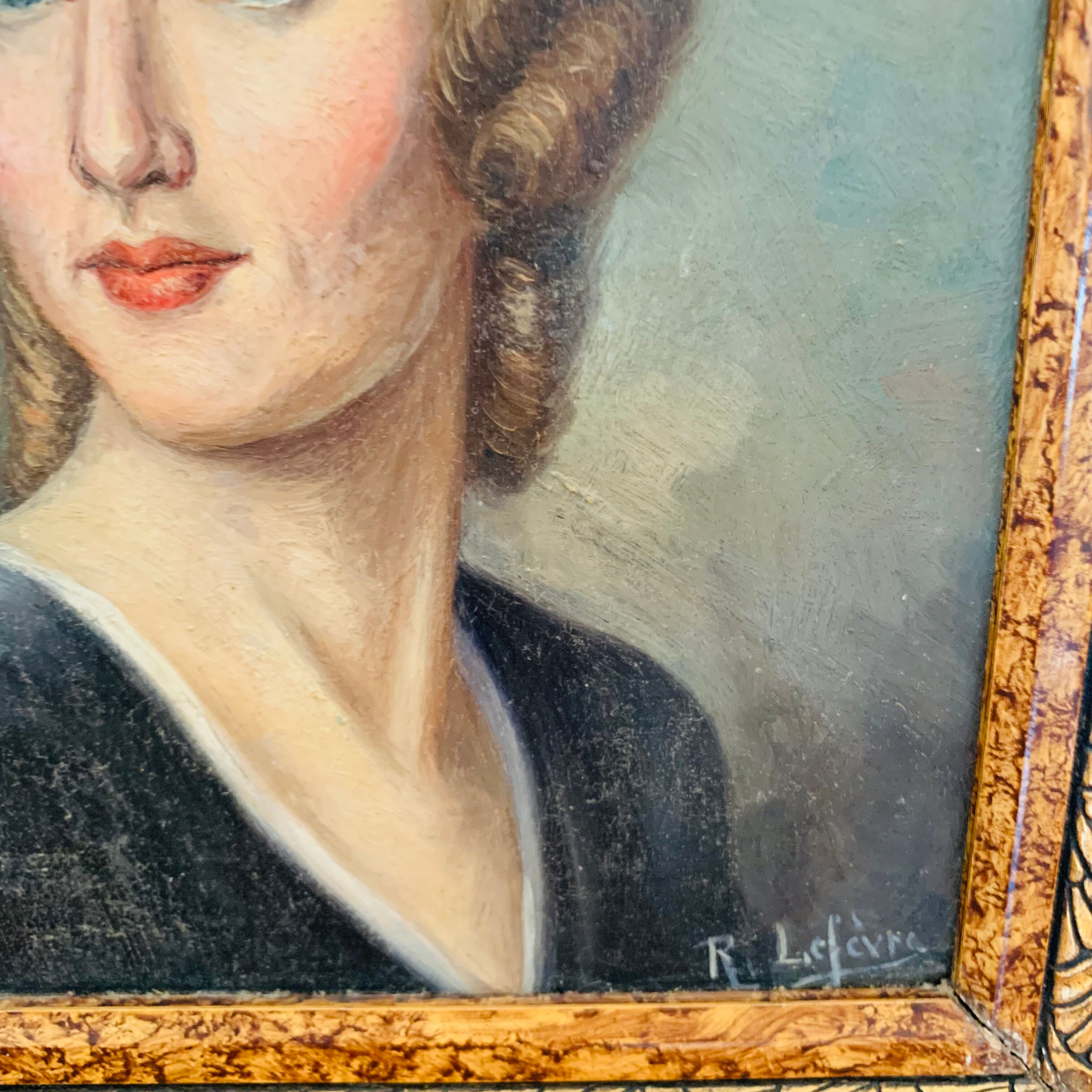 Portrait painting of a woman by R.Lefèvre