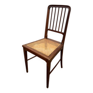 Chaise en bois et cannage, - 1900