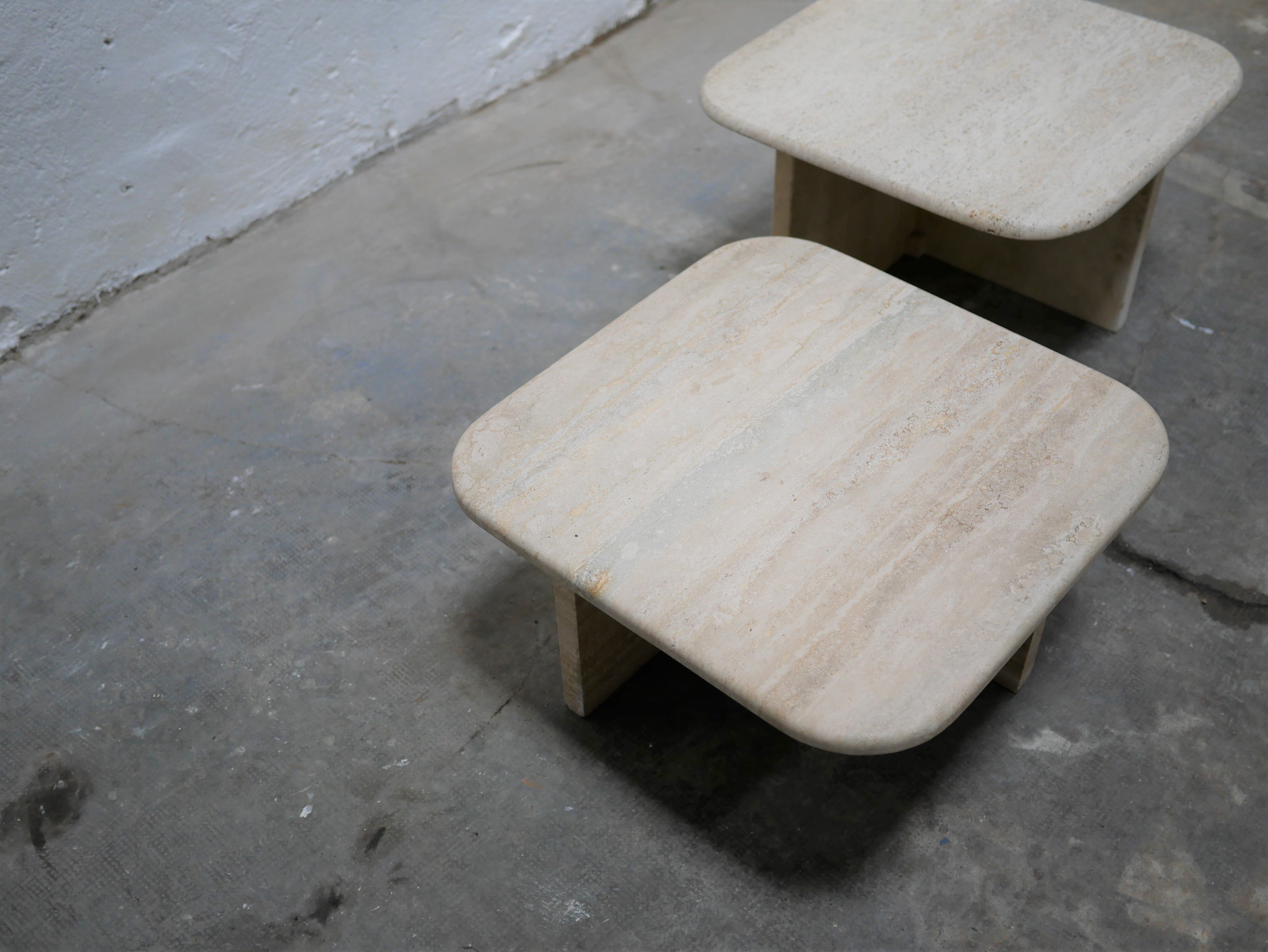 Coffee tables in travertine