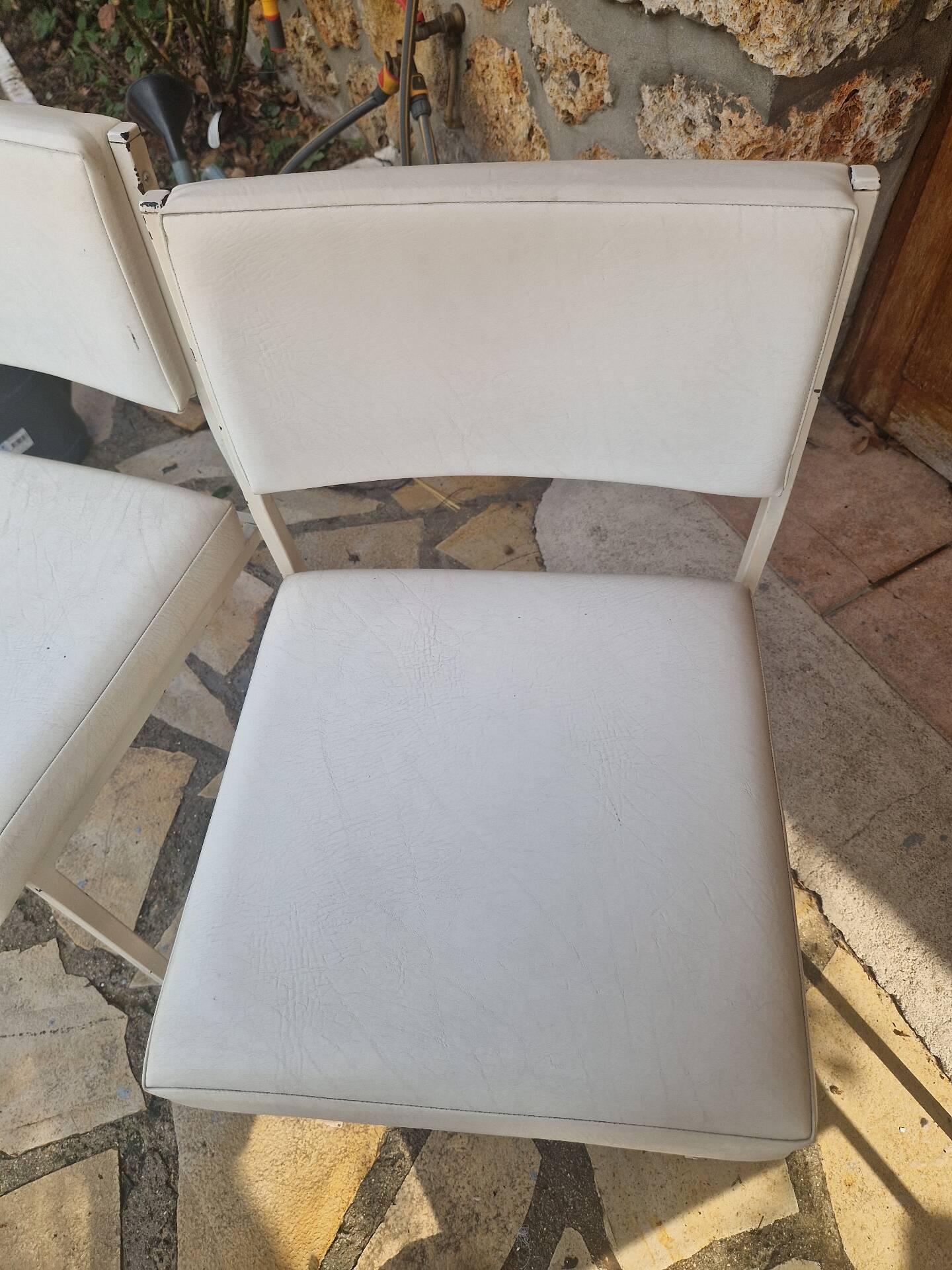 Vintage faux leather chairs
