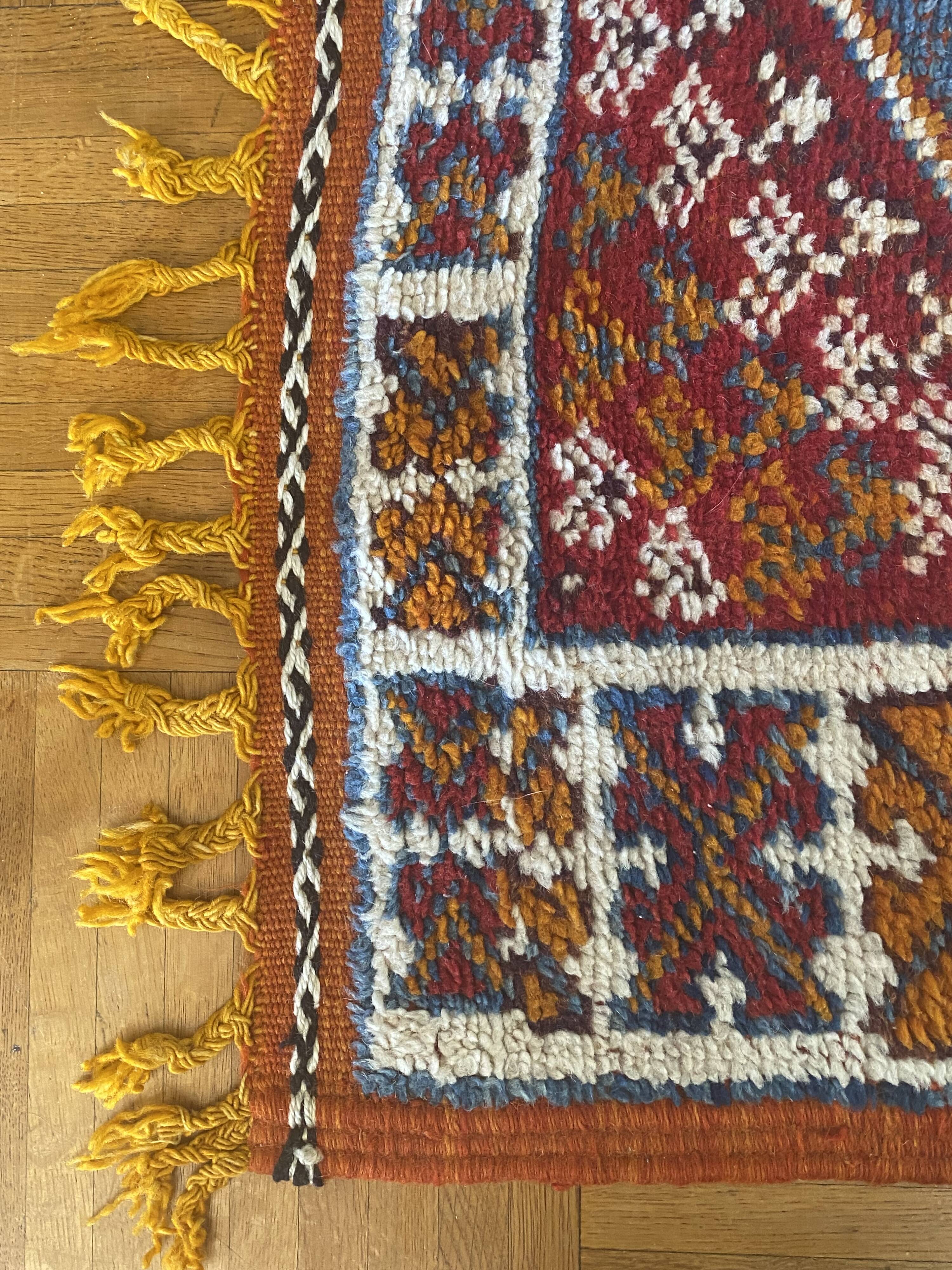 Vintage polychrome wool rug