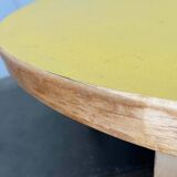 Mid-century modern yellow linoleum coffee table by Alva Aalto for Artek, Finland, 1960s.