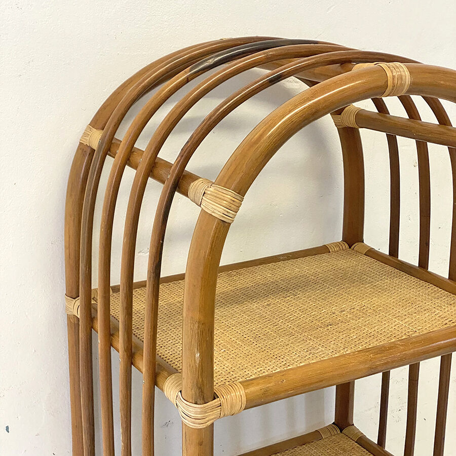 Vintage rattan shelf