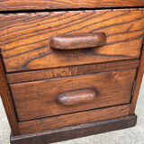 Ancien caisson de bureau en chêne, double face