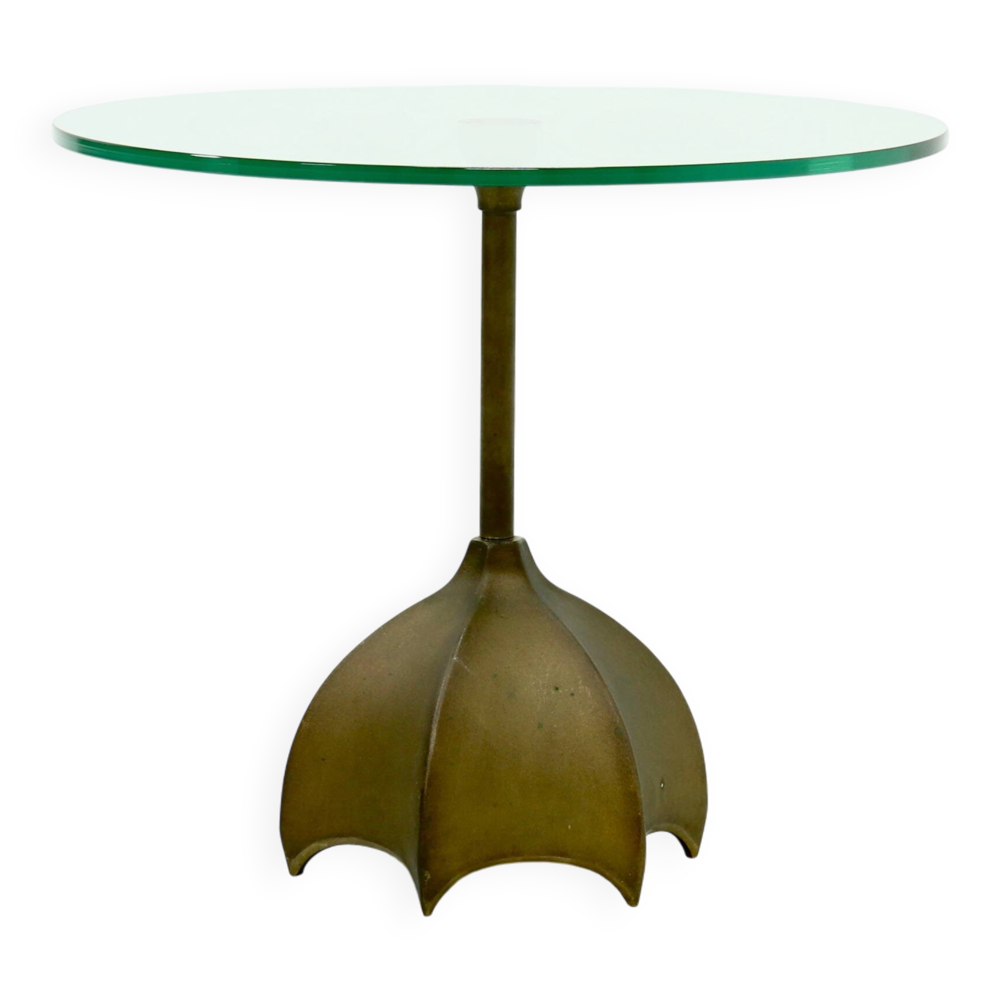 Bronze and Glass Side Table by Jan Des Bouvries for Quasar Holland 1990s