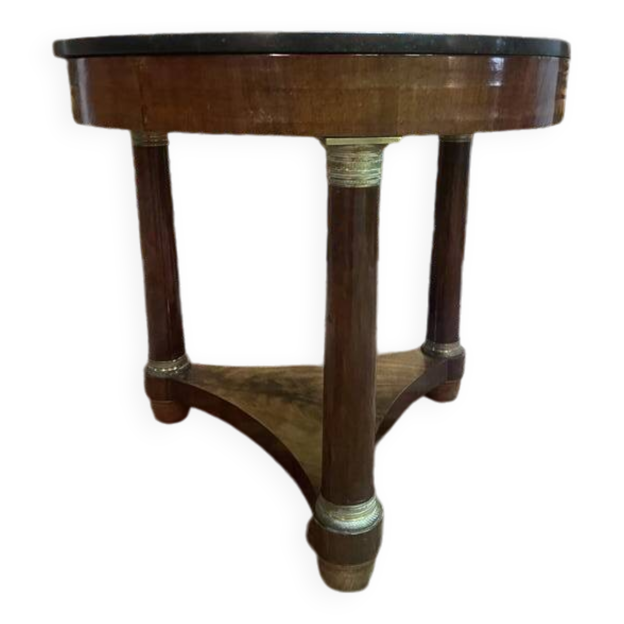 Empire period mahogany and marble pedestal table