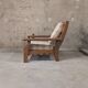 Vintage solid wood living room with plaid cushions