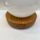 Modernist wall lamp in pine and opaline