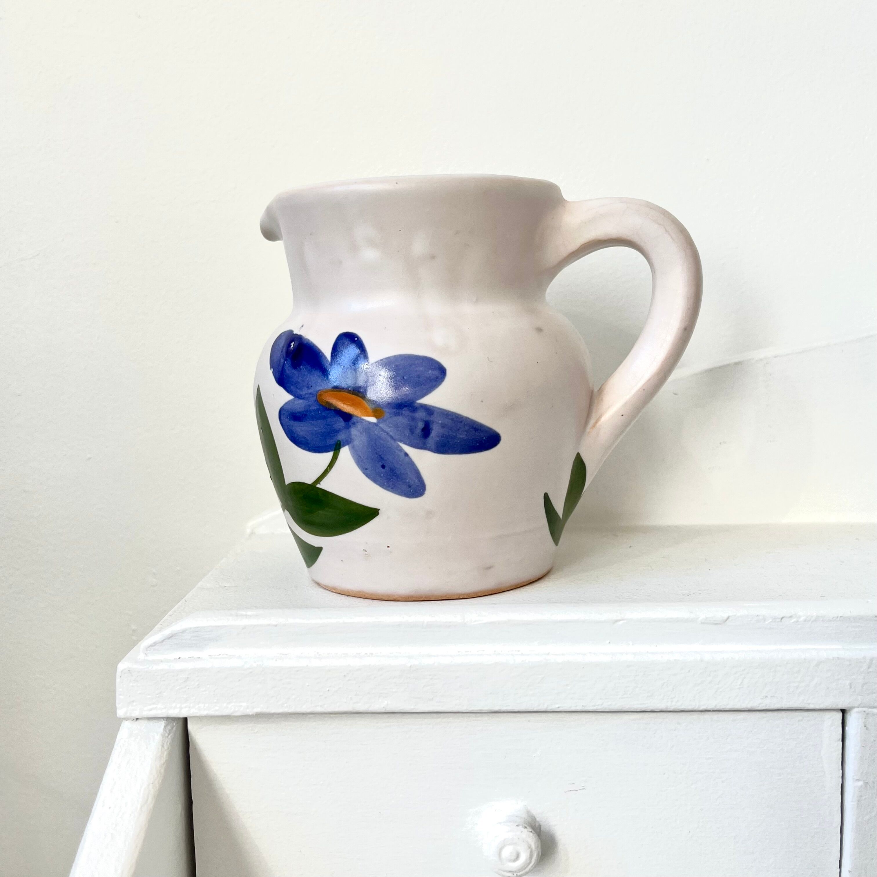Milk jug vintage flowers