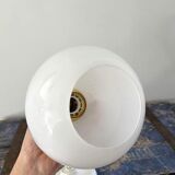 White opaline globe wall lamp